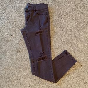 New York & Company Ripped Purple Legging Jeans